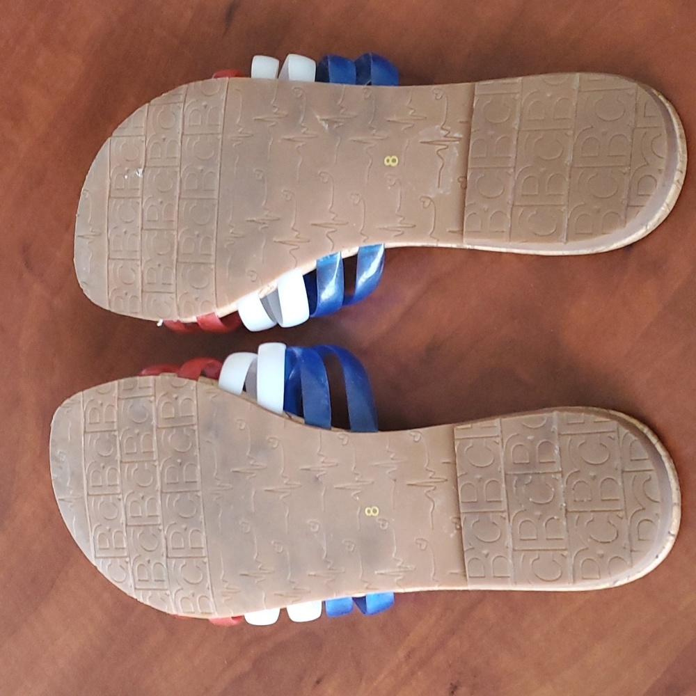 BC Footwear Firecracker vegan sandals, red/white/blue straps, Size 8, EUC - Picture 6 of 8